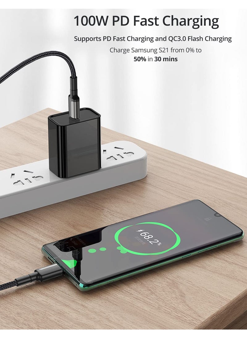 PEGANT 1M USB-C to USB-C Cable, 100W Fast Charging, Nylon Braided with Power Delivery  - Image 3