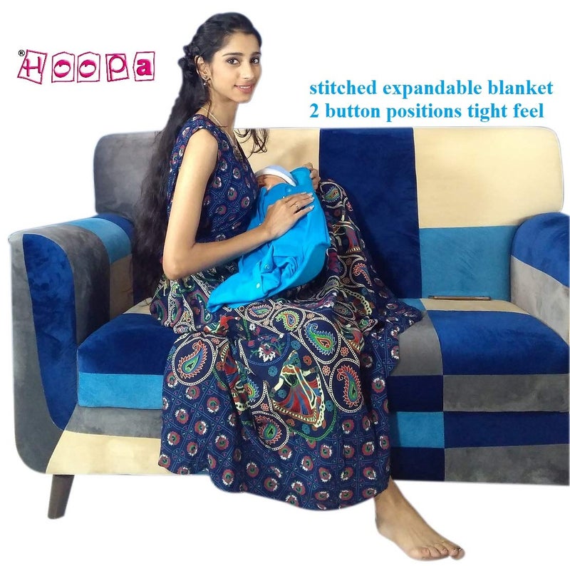 HOOPA وسادة تغذية مغطاة 2 في 1 مع عش باللون الأزرق الفاتح - Image 5