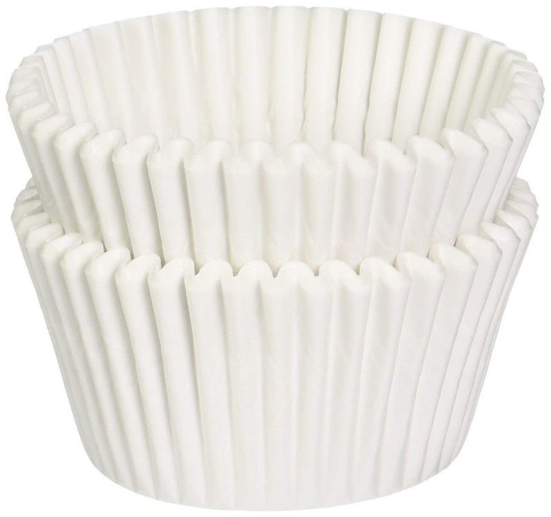 Decony white Mini Baking Cups MADE IN USA  fluted cupcake liners oven safe paper 112 x 1  35  bulk case appx 10000 
