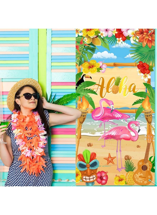 Rtteri Aloha Party Decorations Hawaiian Door Cover Sign Summer Luau Beach Supplies Party Door Banner Tropical Tiki Party Backdrop For Hawaiian Party Yard Birthday Accessory - Image 5
