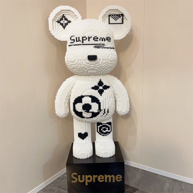 Compatible With Lego Small Particle Assembled Toys Super White Bear Blocks Large Ornaments Floor-To-Floor Adult Difficult Puzzle - Image 5