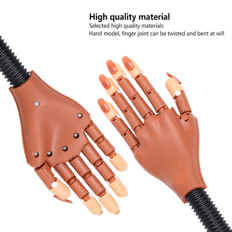 LIONVISON Practice Hand for Acrylic Nails, Flexible Nail Practice Hands Training Kits, Fake Manican Hands for Nails Practice, Movable Nail Maniquin Hand with 300PCS Nail Tips, File, Brush and Clipper - Image 5