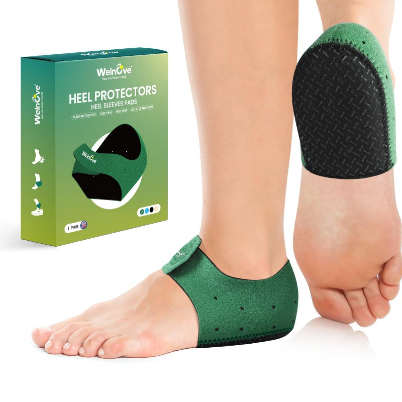 Welnove Plantar Fasciitis Heel Protector for Shoes - Welnove Anti Slip Heel Cups for Women Men Heels Spur Pain Relief - Heel Inserts Pads for Achilles Tendonitis Dry Cracked Heel Support Cushion (Size S) - Image 1