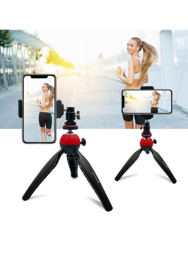 PULUZ Pocket Mini Tripod Mount with 360 Degree Ball Head for Smartphones, GoPro, DSLR Cameras(Red)  - Image 1