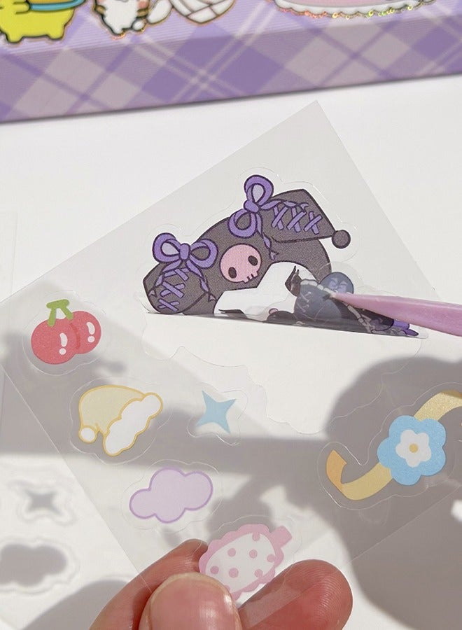 Anime Girl Stickers - 100 Sheets Sanrio Kuromi Stickers Kit, Vinyl Cartoon Aesthetic Decorative Sticker Set, Ideal for Scrapbooking, Journaling, Laptops and Room Decoration