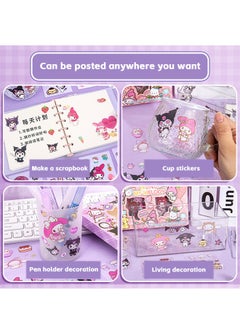 Sanrio Anime Girl Stickers - 100 Sheets Sanrio Kuromi Stickers Kit, Vinyl Cartoon Aesthetic Decorative Sticker Set, Ideal for Scrapbooking, Journaling, Laptops and Room Decoration  - Image 3