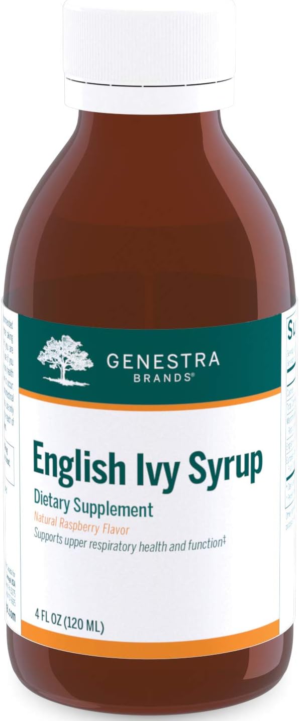 Genestra Brands English Ivy Syrup | Herbal Combination to Support Upper Respiratory Health in Adults | 4 fl. oz. | Natural Raspberry Flavor