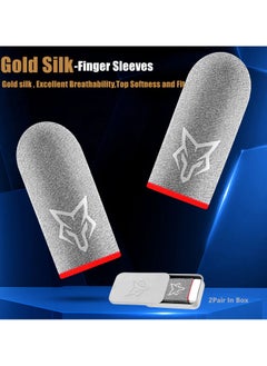 Sarafox Sarafox V10 Finger Gloves Gold Silk Gaming Finger Sleeves Non-slip High Sensitivity Super Sweatproof for Mobile Phone Gaming  - Image 1