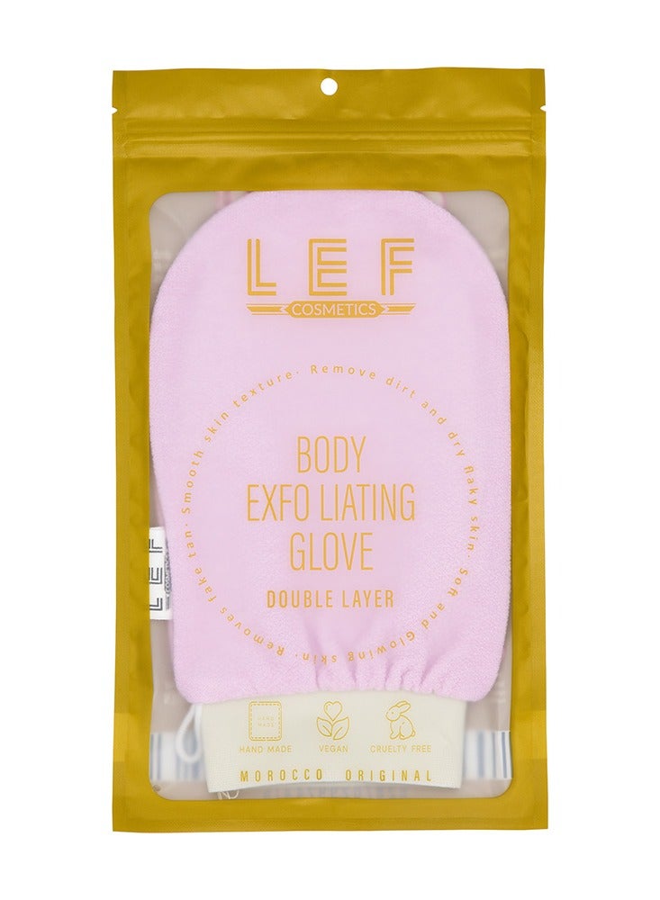 ليف القفاز الكوري لتقشير وإزالة الجلد الميت من الجسم ذو طبقه مزدوجه | PINK - Image 5