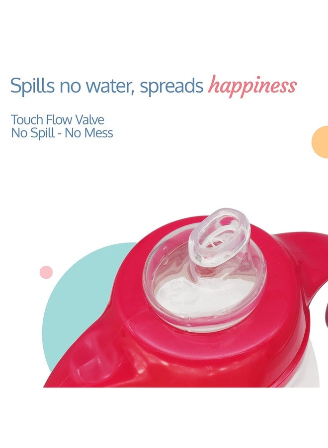 Luvlap Wise Owl Spout Sipper for Infant/Toddler, 210ml, Anti-Spill Sippy Cup with Soft Silicone Spout BPA Free, 6m+ (Pink) - Image 4