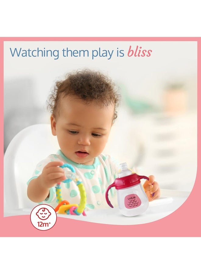 Luvlap Wise Owl Spout Sipper for Infant/Toddler, 210ml, Anti-Spill Sippy Cup with Soft Silicone Spout BPA Free, 6m+ (Pink) - Image 5