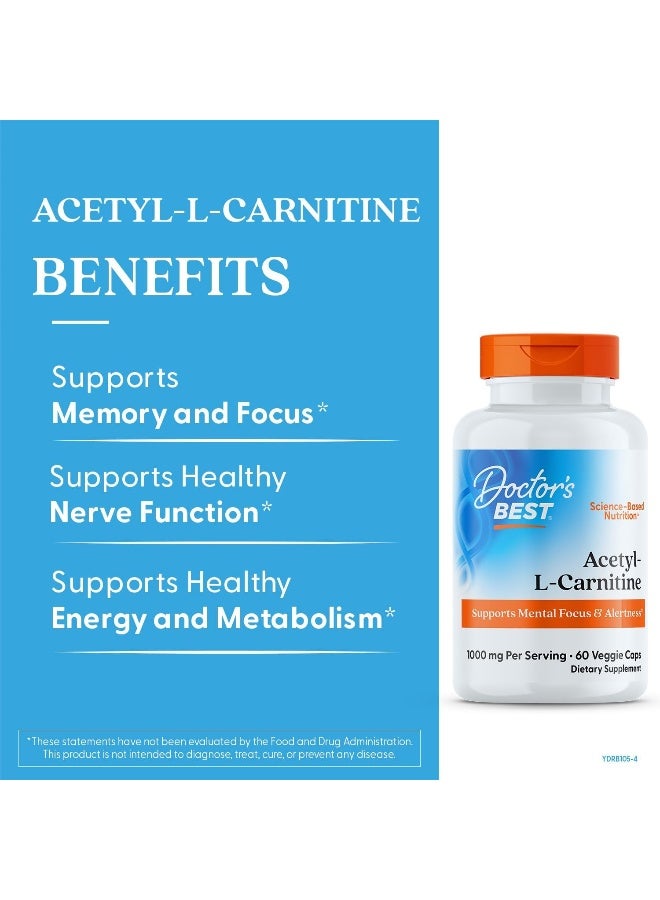 Doctor's Best Acetyl L-Carnitine 1000mg 120 Capules - Image 3