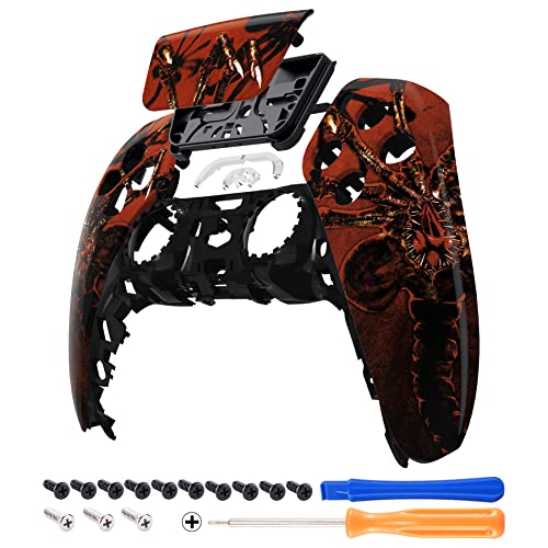 eXtremeRate Alien Fear Touchpad Front Top Shell Compatible with ps5 Controller BDM-010 020 030 040 050, DIY Replacement Shell Custom Touch Pad Cover Compatible with ps5 Controller - Image 1