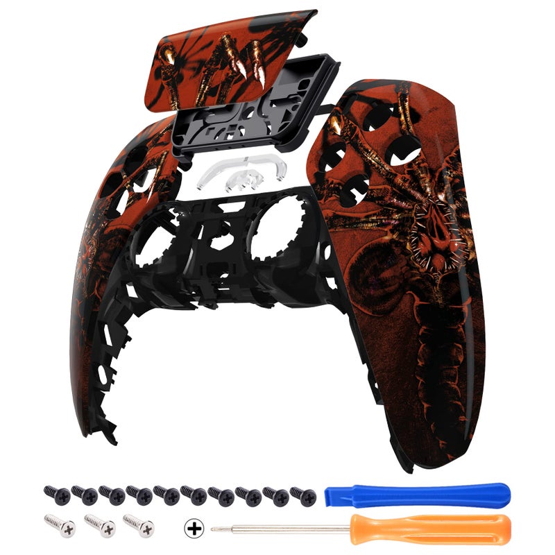 eXtremeRate Alien Fear Touchpad Front Top Shell Compatible with ps5 Controller BDM-010 020 030 040 050, DIY Replacement Shell Custom Touch Pad Cover Compatible with ps5 Controller - Image 5