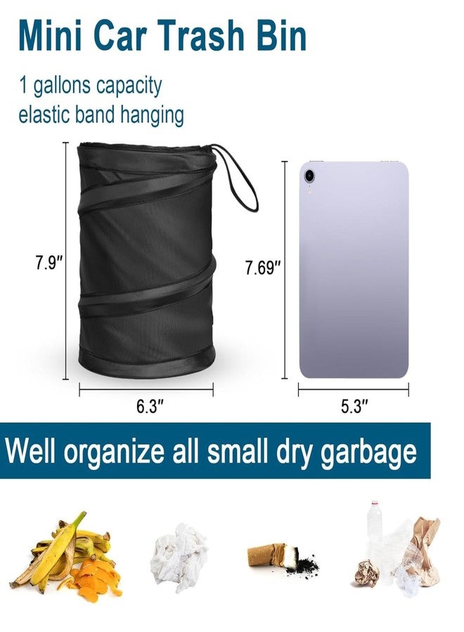 TASMAX car mini car dustbin car accessories Foldable Waste Bin Garbage Storage for Car Trash Bin Can Holder dustbin bags small garbage bags Foldable mini car dustbin Cars, Home, Office,(Black Pack 1) - Image 2