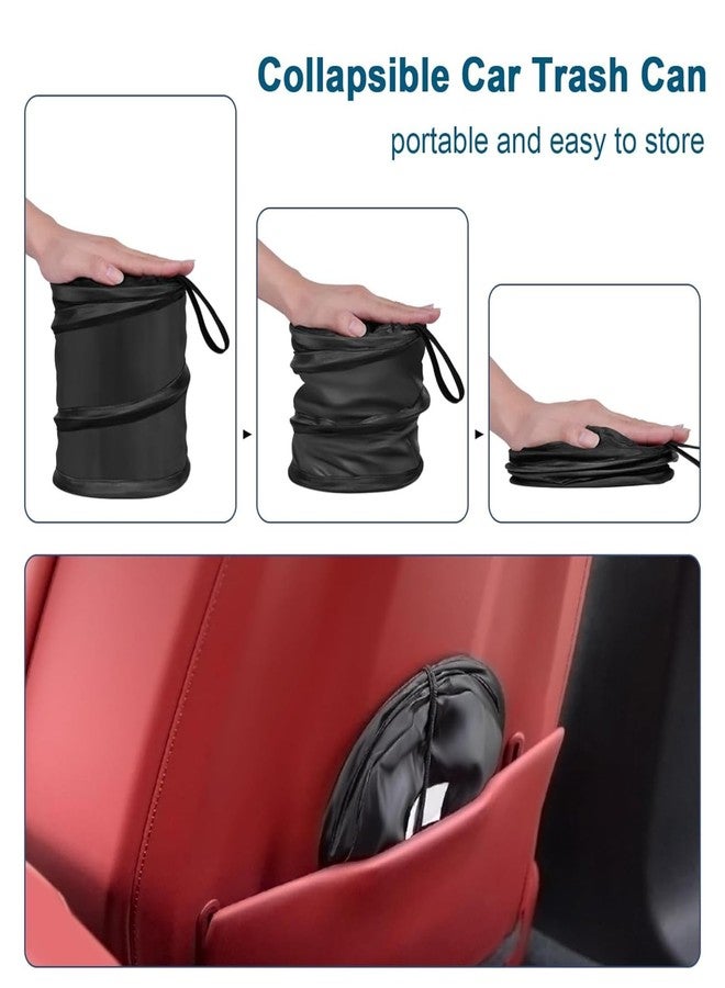 TASMAX car mini car dustbin car accessories Foldable Waste Bin Garbage Storage for Car Trash Bin Can Holder dustbin bags small garbage bags Foldable mini car dustbin Cars, Home, Office,(Black Pack 1) - Image 5