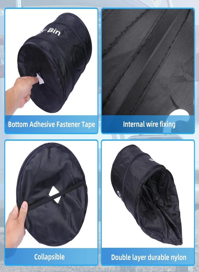 TASMAX car mini car dustbin car accessories Foldable Waste Bin Garbage Storage for Car Trash Bin Can Holder dustbin bags small garbage bags Foldable mini car dustbin Cars, Home, Office,(Black Pack 1) - Image 3