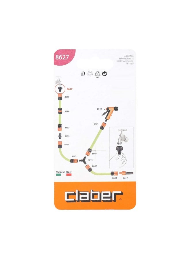 Claber 3/4 Inch Threaded Tap Connector For Quick Click Garden Water Hose - Image 4