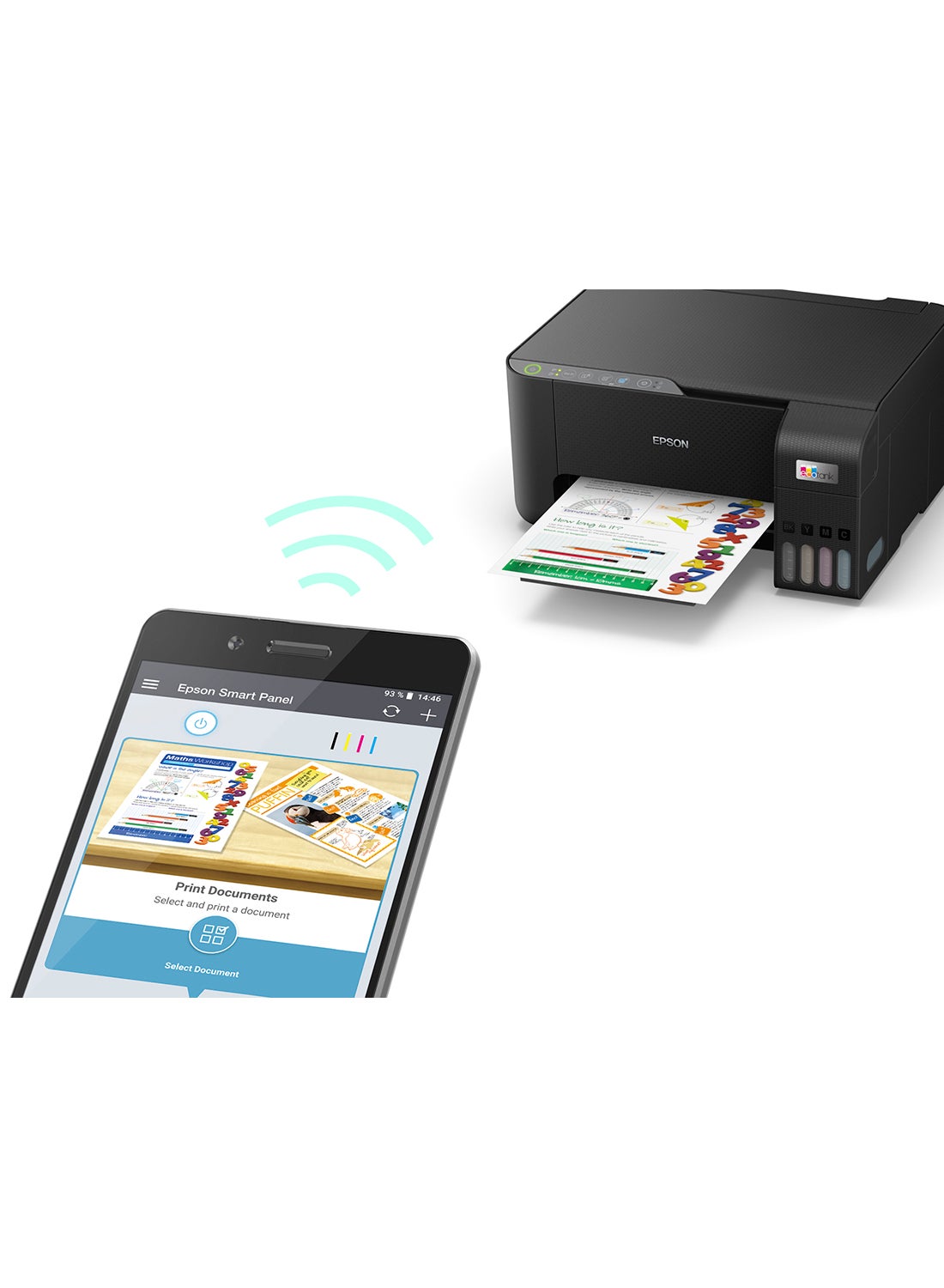 Epson Ecotank L3250 Home Ink Tank 3 In 1 Colour Printer With Wifi & Smartpanel App Connectivity - Black