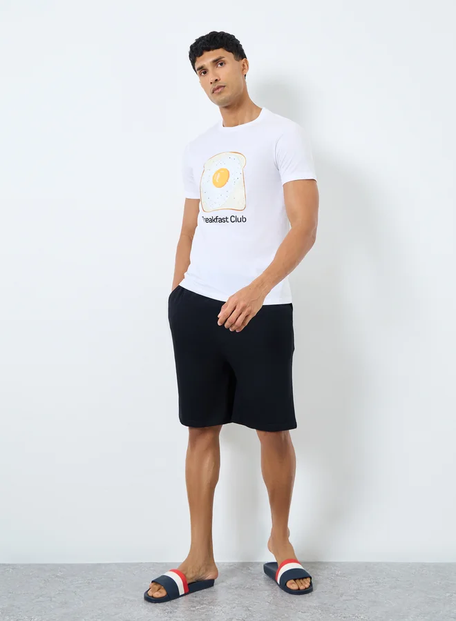 Styli Styli Graphic Print T-Shirt and Shorts Set
