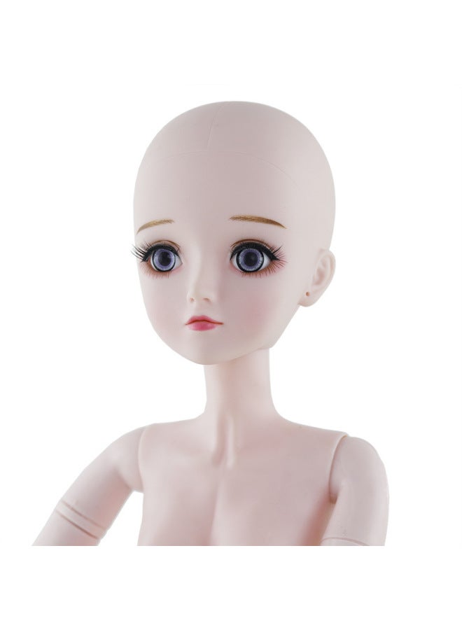 منتج نهائي لتغيير المكياج في 3 دقائق 60 سم BJD Loli Naked Doll Powder Muscle أصلع رأس العنصر الجسم 4D عيون حقيقية - اللون: رأس مكياج + جسم [عضلات وردية]] - Image 1
