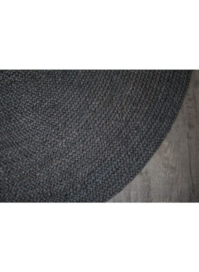 HANDPICKED FURNITURE Jute Wool And Cotton Grey Round Carpet Ultra Soft Area Carpets For Bed Room Living Room And Dining Room Anti-Slip Floor Carpets Easy To Clean Made In Turkey 120X120Cm - Image 2