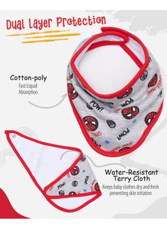 Happy Threads Happy Threads Marvel Spiderman Baby Unisex Bandana Bib 3-Pack - Spider-Man Baby Bibs  - Image 3