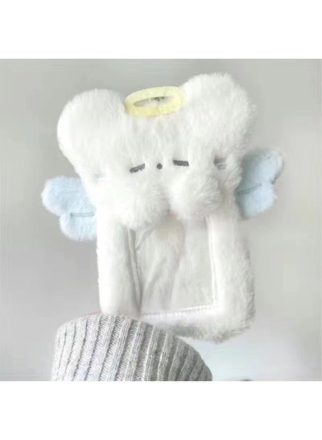 NIBEMINENT 1 - Piece Kitty Plush Kpop Photo Card Holder Pendant Key Chain ID Badge Holder ID Card Holder Photo Card Protector for School ID Office ID Access Card for Women Girls