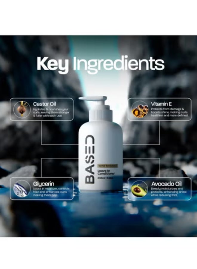 BASED BODYWORKS Leave-In Conditioner, Instant Frizz Control, Hydrates & Nourishes Hair, Premium Leave-In Conditioner for Men, Healthy Frizz-Free Hair in Minutes (6.8oz Pack of 1) - Image 4