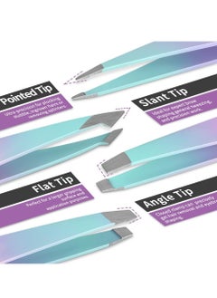 TsMADDTs TsMADDTs Eyebrow Tweezer Set, 7 Pcs Tweezers Set for Women, Precision Tweezer for Eyebrows with Curved Scissors and Eyebrow Razor for Ingrown Hair  - Image 3