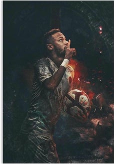 Soccer Star Poster-Neymar Canvas Poster-For Boy Bedroom Football Room GYM Wall Decor-Best Gifts for Football Fans-12in×18in (Neymar-1)