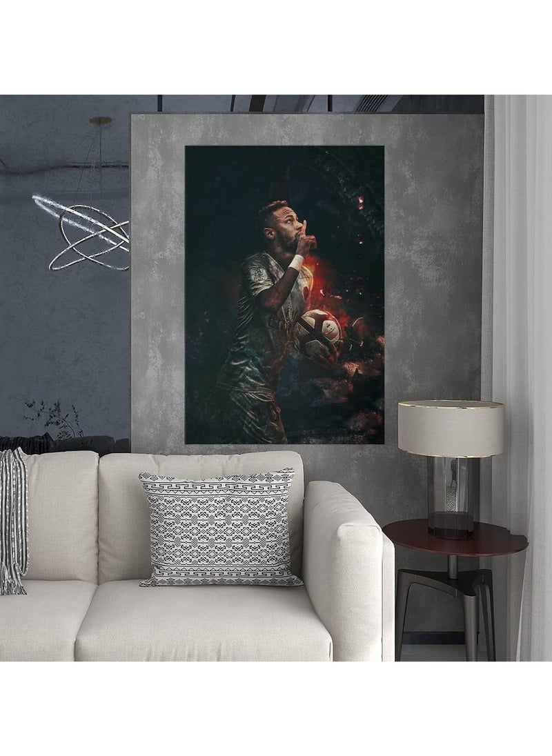 Today Idea - Soccer Star Poster-Neymar Canvas Poster-For Boy Bedroom Football Room GYM Wall Decor-Best Gifts for Football Fans-12in×18in (Neymar-1) - Image 1