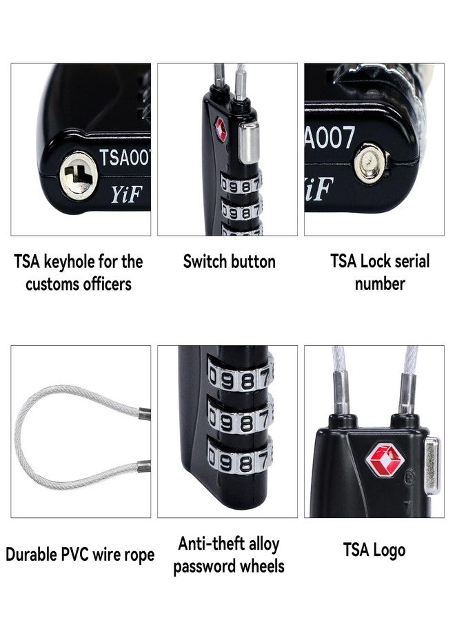 اوتاك مجموعة من قطعتين من أقفال الأمتعة TSA وقطعتين من بطاقات الأمتعة المعدنية المصنوعة من الألومنيوم، وحامل بطاقة صغير برقم سري واسم وعنوان، مع حلقة مفاتيح. - Image 5