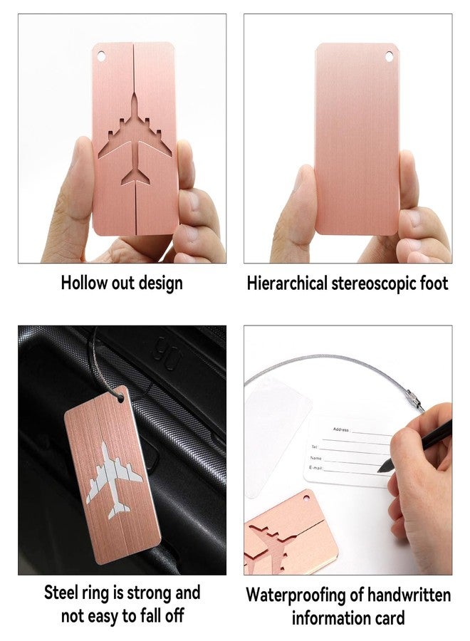 اوتاك مجموعة من قطعتين من أقفال الأمتعة TSA وقطعتين من بطاقات الأمتعة المعدنية المصنوعة من الألومنيوم، وحامل بطاقة صغير برقم سري واسم وعنوان، مع حلقة مفاتيح. - Image 4