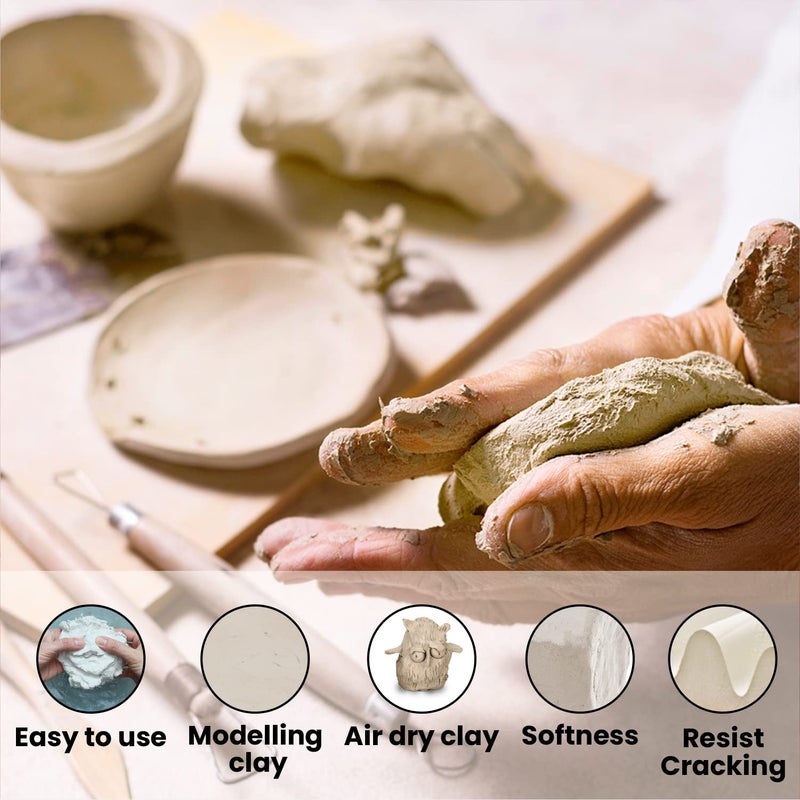 Old Potters Premium Air Dry Clay, White, 10 lbs, All Natural Modeling Clay. Ideal for Beginners and Advanced Sculptors. - Image 2