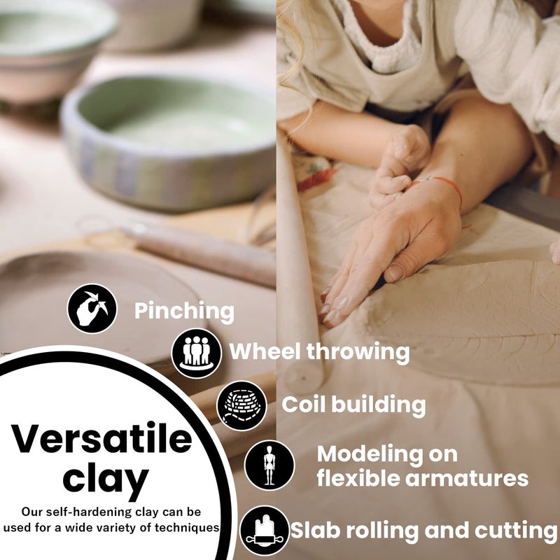 Old Potters Premium Air Dry Clay, White, 10 lbs, All Natural Modeling Clay. Ideal for Beginners and Advanced Sculptors. - Image 3