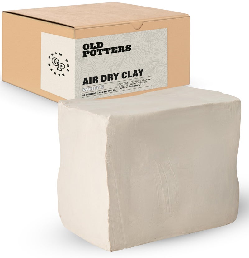 Old Potters Premium Air Dry Clay, White, 10 lbs, All Natural Modeling Clay. Ideal for Beginners and Advanced Sculptors. - Image 1