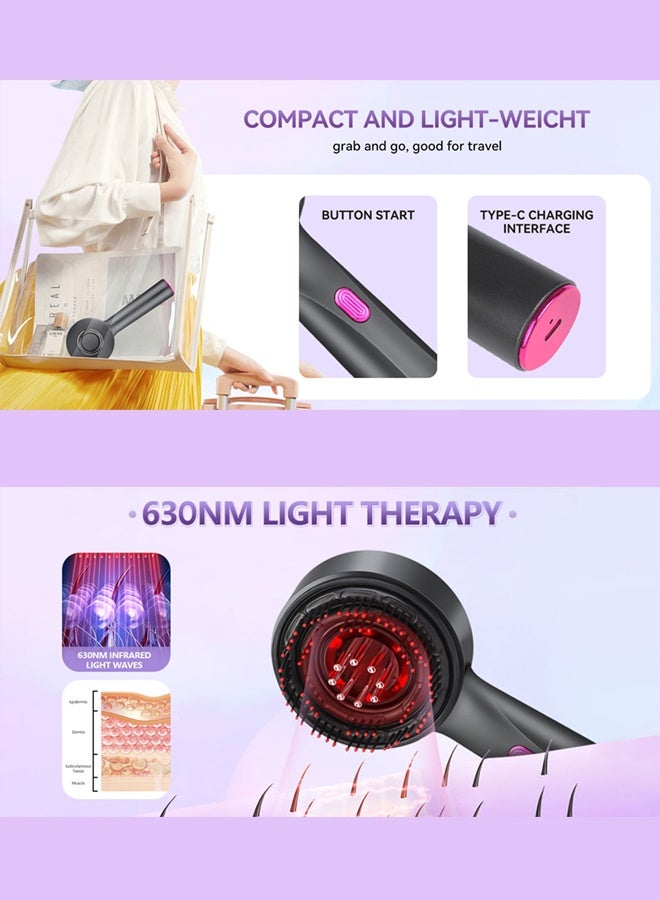 Generic Multifunctional Electric Scalp Massager, Hair Oil Applicator with Red Light Therapy, 3 Modes, Type-C Charging  - Image 2