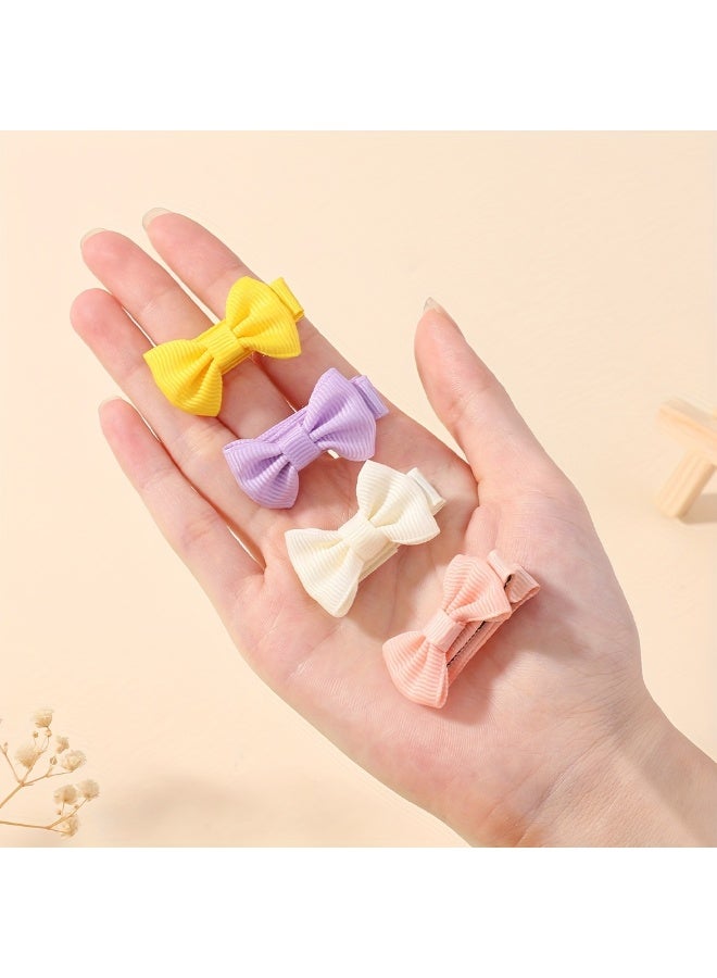 FLOVAZO 60 Pcs Kids Hair Accessories Set - 30 Fabric Hair Clips + 30 Bow Hair Ties, Random & Multi Colors for Little Girls, Cute Ribbon Hair Decor - Image 3