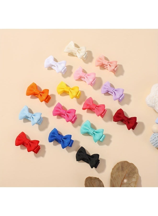 FLOVAZO 60 Pcs Kids Hair Accessories Set - 30 Fabric Hair Clips + 30 Bow Hair Ties, Random & Multi Colors for Little Girls, Cute Ribbon Hair Decor - Image 2