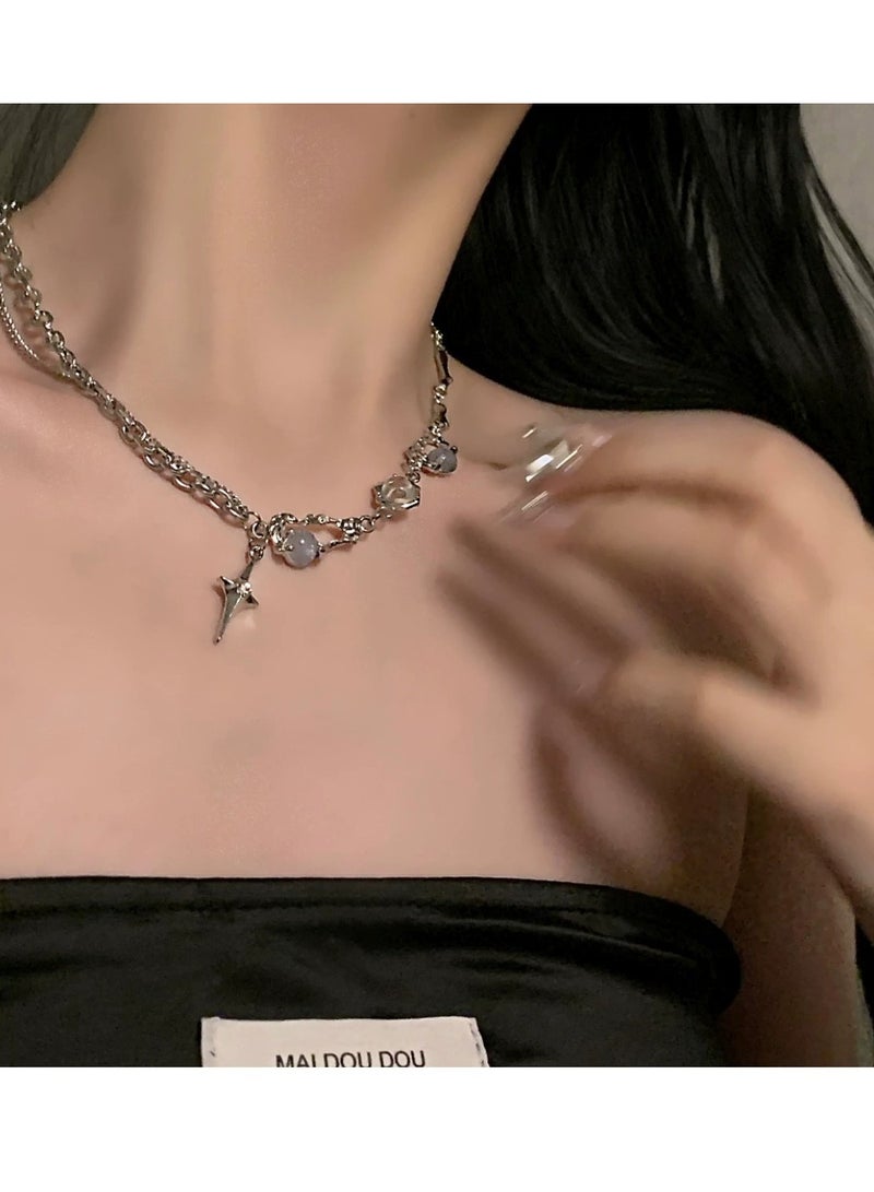 Goolsky قلادة زركون للنساء - أسلوب صيفي حلو وحار، إكسسوار عصري للمؤثرين، تصميم فريد من نوعه سلسلة الترقوة الراقية - Image 4