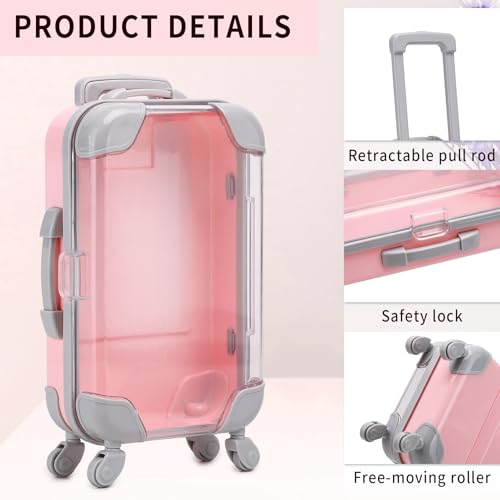AIOMOB 10 Pack Mini Suitcase Party Favor Gift Box Plastic False Eyelashes Packaging Luggage Box for Travel Wedding Bachelorette Party Bridesmaid Bridal Shower Favors Decorations (Pink) - Image 3