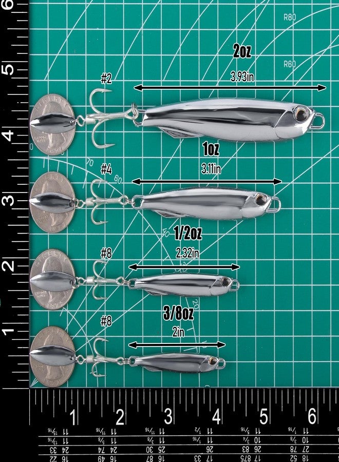 مجموعة ملاعق صيد Dr.Fish ثلاثية، طعوم معدنية للرمي، خطافات ثلاثية، ملاعق صيد للمياه المالحة، طعوم صيد الشاطئ، طعوم صيد عمودية على شكل ماسة، طعوم صيد سمك الماكريل، سمك المخطط، سمك البلوفيش - Image 2