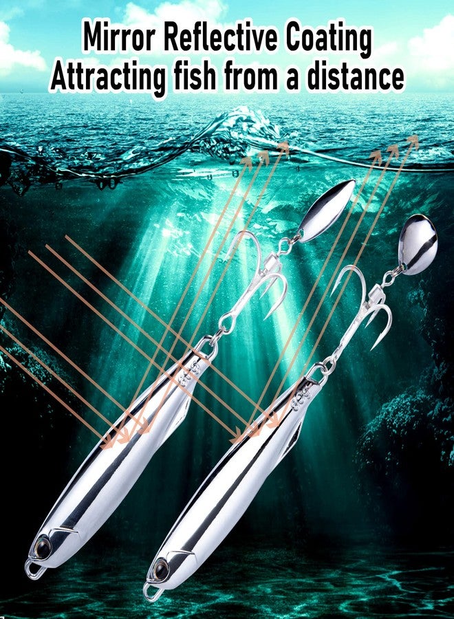 مجموعة ملاعق صيد Dr.Fish ثلاثية، طعوم معدنية للرمي، خطافات ثلاثية، ملاعق صيد للمياه المالحة، طعوم صيد الشاطئ، طعوم صيد عمودية على شكل ماسة، طعوم صيد سمك الماكريل، سمك المخطط، سمك البلوفيش - Image 5