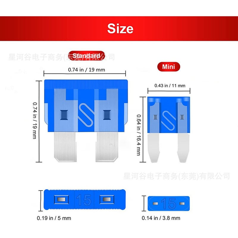 300Pcs Boxed Small And Medium-Sized Car Fuse Zinc Aluminum Car Insert Fuse + Small Clip Kit - Image 3
