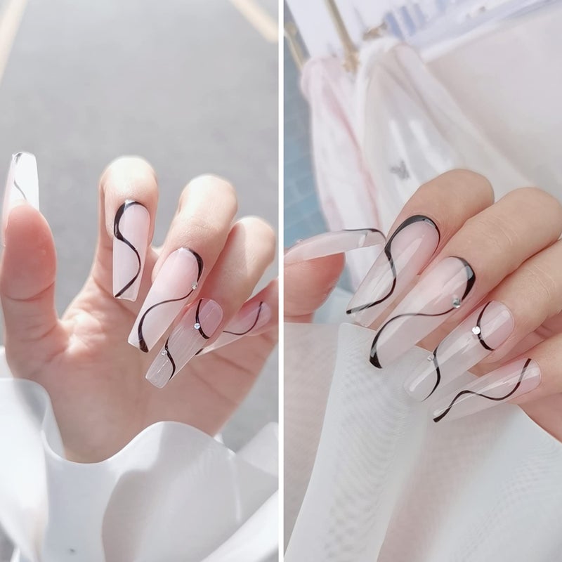 AIMEILI Valentine's Day Gel Nail Polish Set, French Tips White Gel Nail Polish Kit Clear Nude Pink Glitter Black Gel Polish Set Of 6pcs X 10ml - Kit Set 1 - Image 4