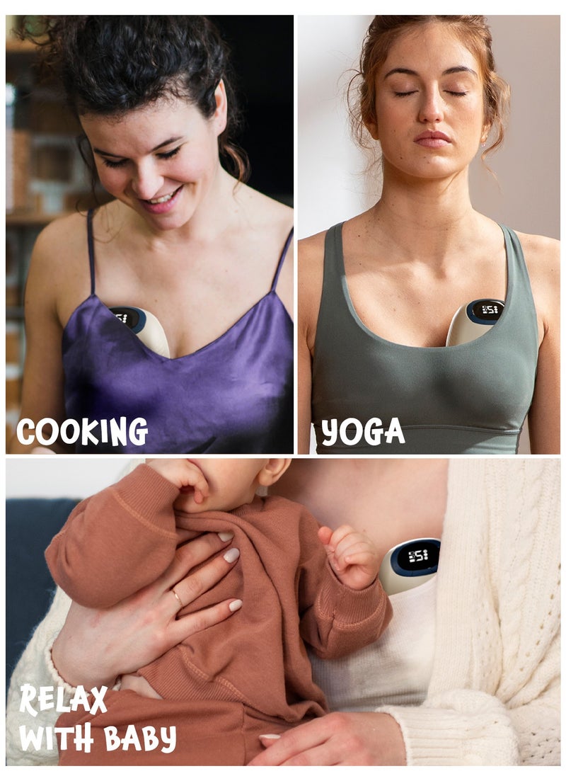 BAYBEE - Portable Wearable Electric Pump For Mothers - Automatic Hands Free Pumping Machine With 4 Modes And 12 Suction Levels With LED Display, Massage Mode - Image 1