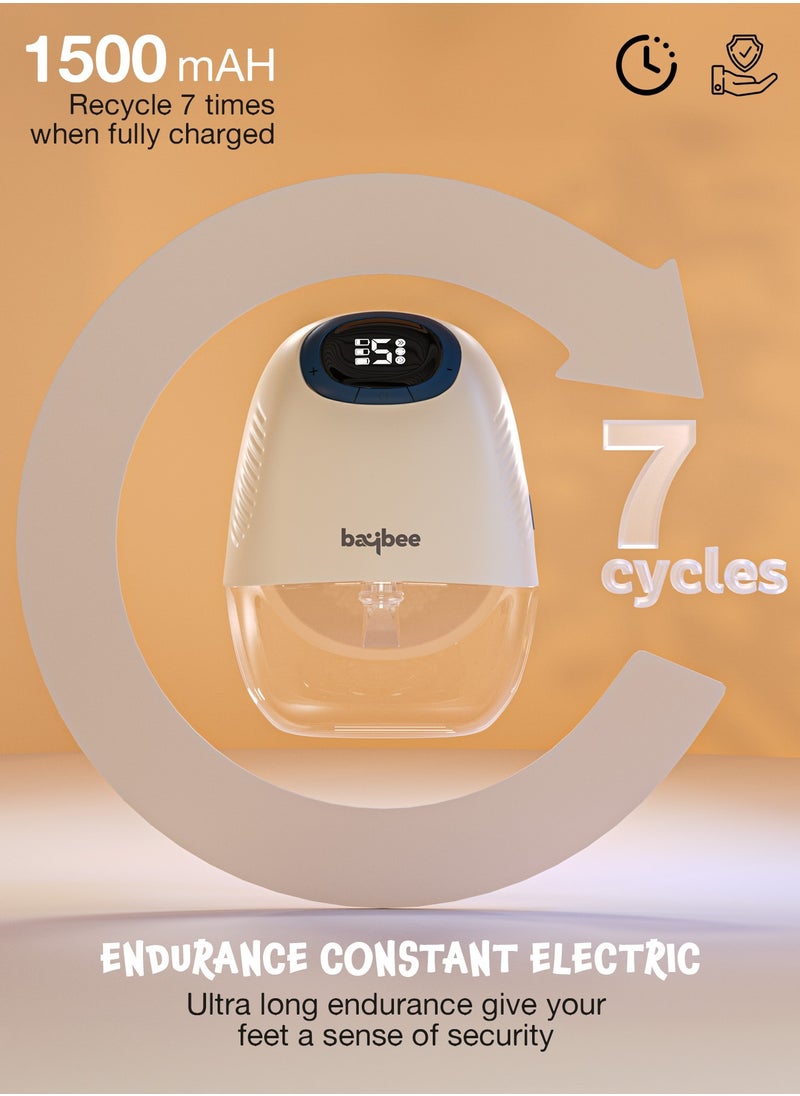 BAYBEE - Portable Wearable Electric Pump For Mothers - Automatic Hands Free Pumping Machine With 4 Modes And 12 Suction Levels With LED Display, Massage Mode - Image 1