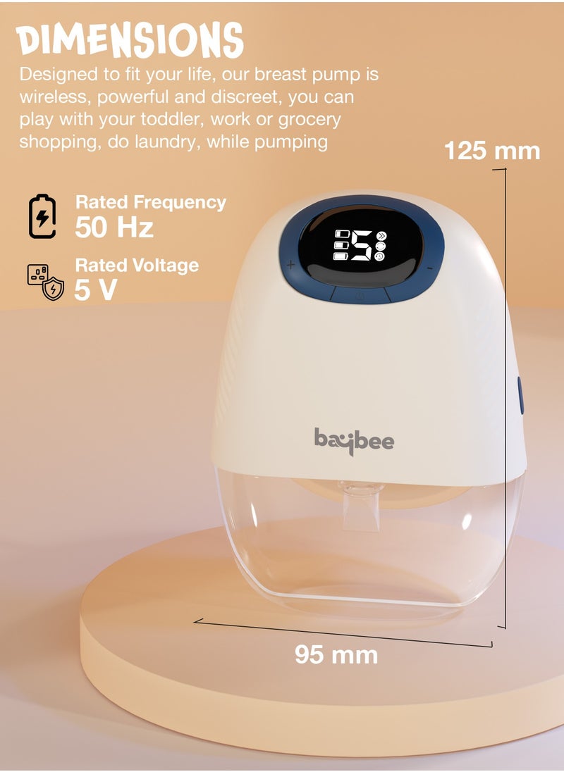 BAYBEE - Portable Wearable Electric Pump For Mothers - Automatic Hands Free Pumping Machine With 4 Modes And 12 Suction Levels With LED Display, Massage Mode - Image 1