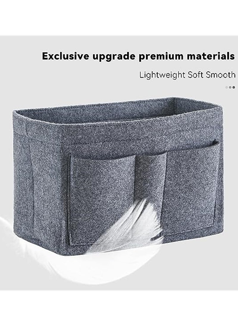 SYOSI Purse Organizer Insert Women Felt Bag Organizer Insert Multi-Pocket Bag in Bag for Womens Handbag Travel Tote Hobo Bag Storage Purse Liner Divider for Any Brand Tote Grey Size XL  - Image 2